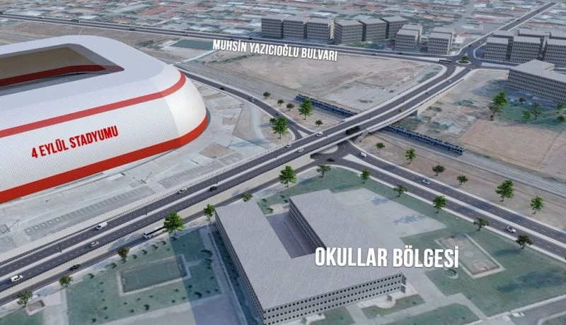 Stadyum yanı üst geçit ve bağlantı yolu projesi devam ediyor
