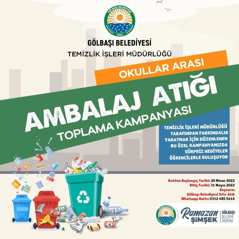 Gölbaşı’nda okullar arası ambalaj atığı toplama kampanyası başlıyor
