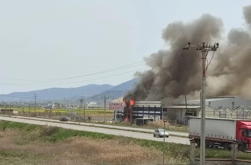 Manisa’da sebze-meyve işletmesinde çıkan yangın korkuttu
