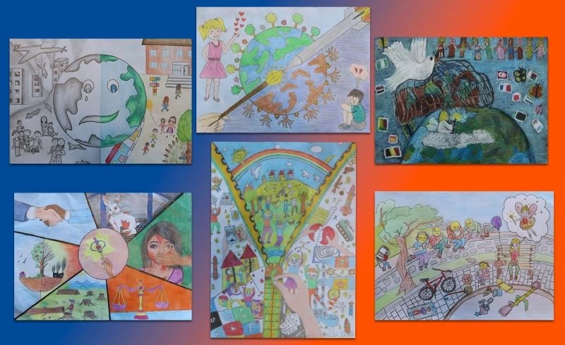 Resim yarışmasında minikler hayallerindeki dünyayı çizdi
