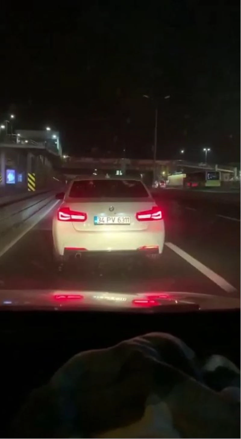 Küçükçekmece E-5’te tehlikeli sürüş kamerada
