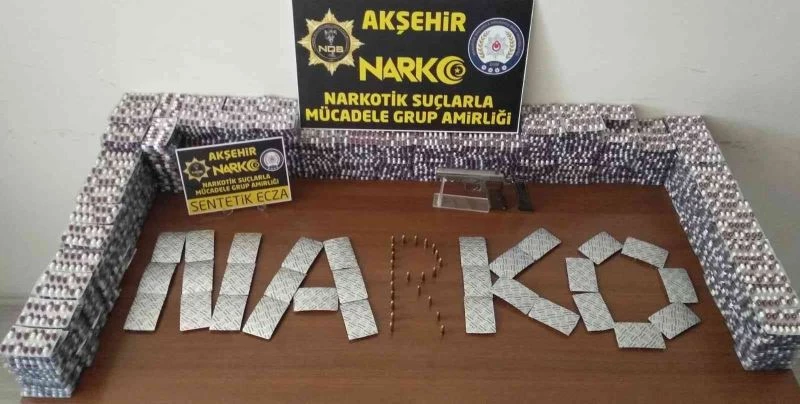 Konya’da 12 bin 376 adet uyuşturucu hap ele geçirildi
