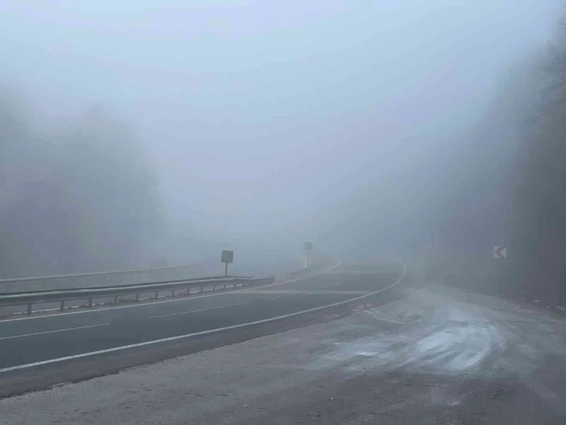 Düzce - Zonguldak D-655 Karayolu’nda sis etkili oluyor
