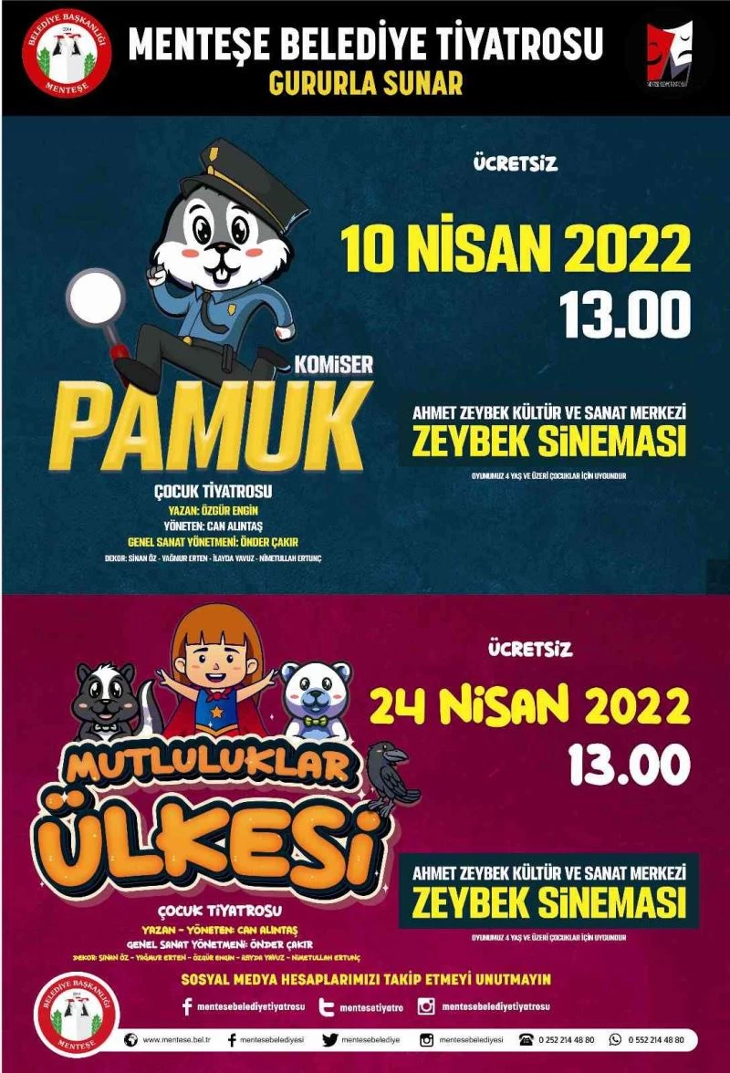 Menteşe Belediye Tiyatrosundan Nisan ayında iki çocuk oyunu
