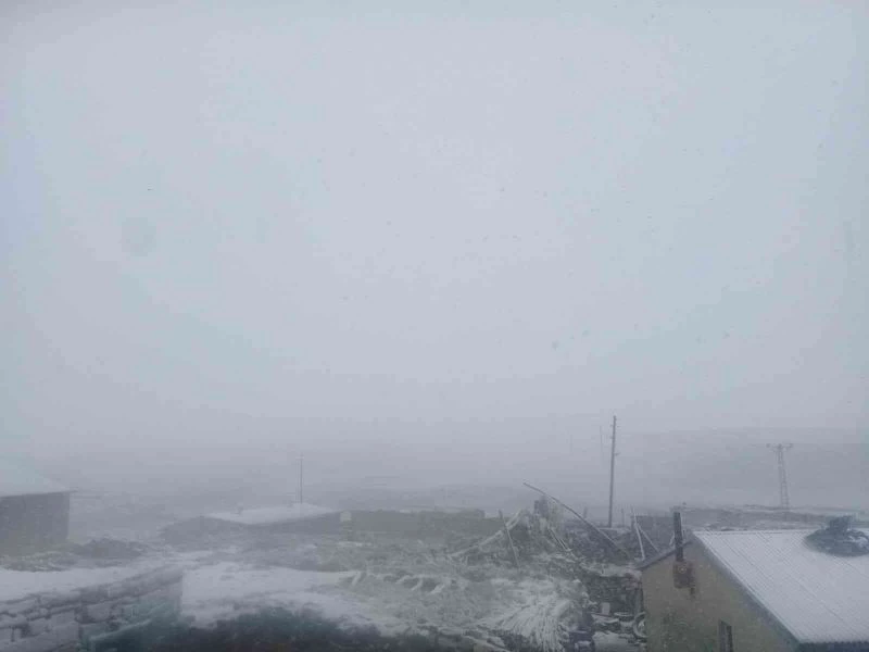 Ağrı’da yağmur yerini kar yağışına bıraktı
