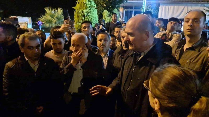 Bakan Soylu, selin ağır tahrip verdiği Kozcağız’da
