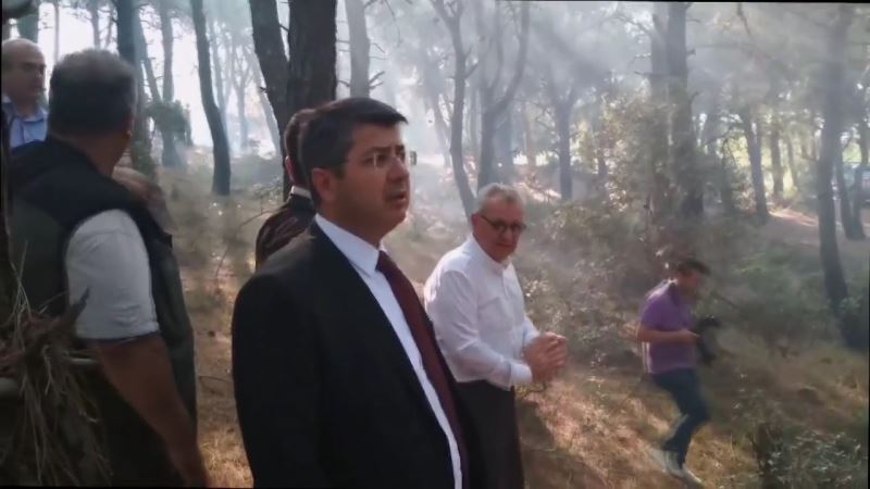 Vali Kırbıyık, Keşan’daki orman yangını bölgesinde incelemede bulundu
