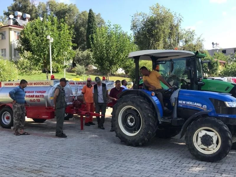 Anamur’da köylülere yangına ilk müdahale için su tankeri dağıtıldı
