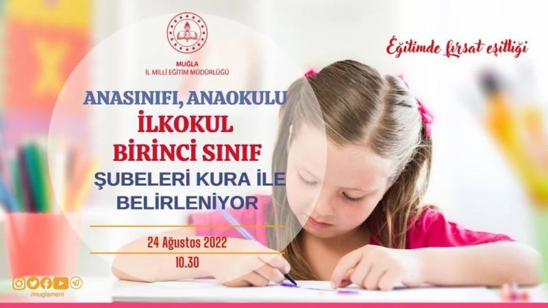 Muğla’da anasınıfları ve birinci sınıflar için kura heyecanı yaşanacak
