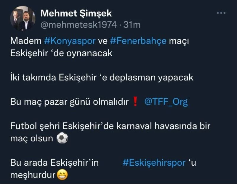 Başkan Şimşek’ten 