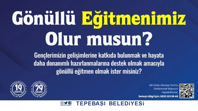 Gençlik Merkezleri gönüllü eğitmenleri arıyor
