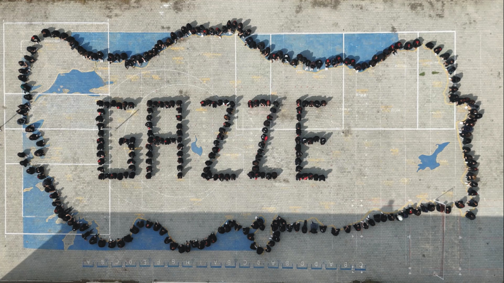Osmaniye’de öğrenciler “Gazze” koreografisi oluşturdu