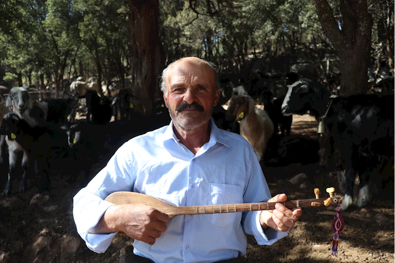 Keçilerinin peşinde 50 yıldır cura çalıyor