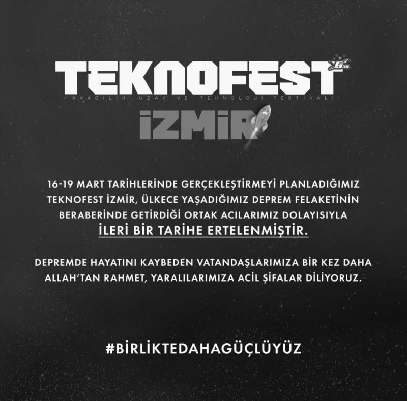 TEKNOFEST İzmir ileri bir tarihe ertelendi
