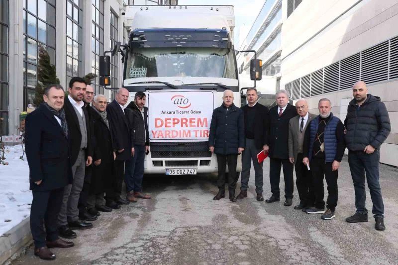 ATO’nun deprem için oluşturduğu yardım tırları yola çıktı
