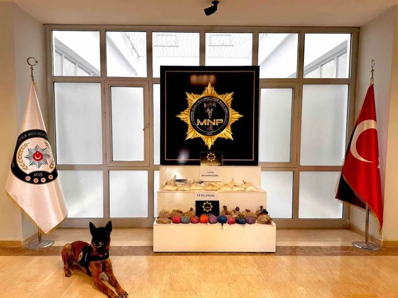 Muş’ta biberle kamufle etmek istedikleri uyuşturucu Thor’dan kaçmadı
