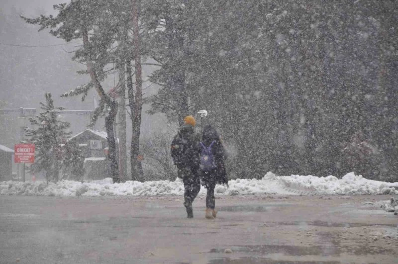 Abant’ta tatilciler lapa lapa yağan karın tadını çıkardı
