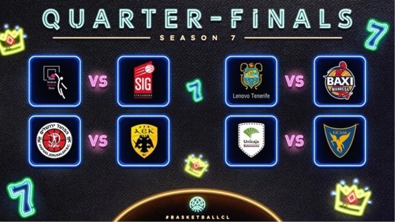 Basketbol Şampiyonlar Ligi çeyrek final eşleşmeleri belli oldu
