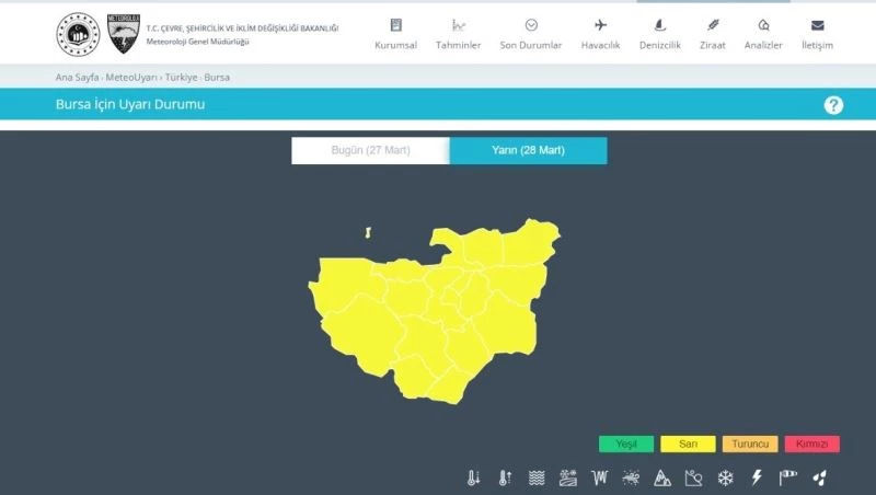 Meteorolojiden Bursa için son dakika uyarısı
