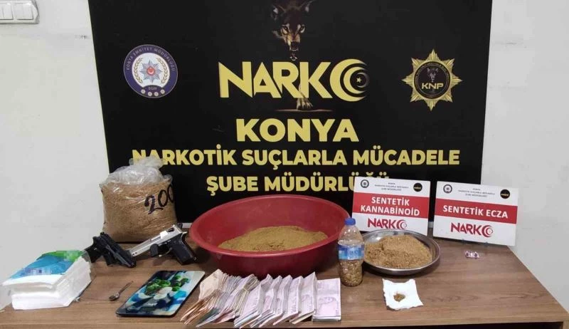 Konya’da 4 adrese uyuşturucu baskınında 6 tutuklama
