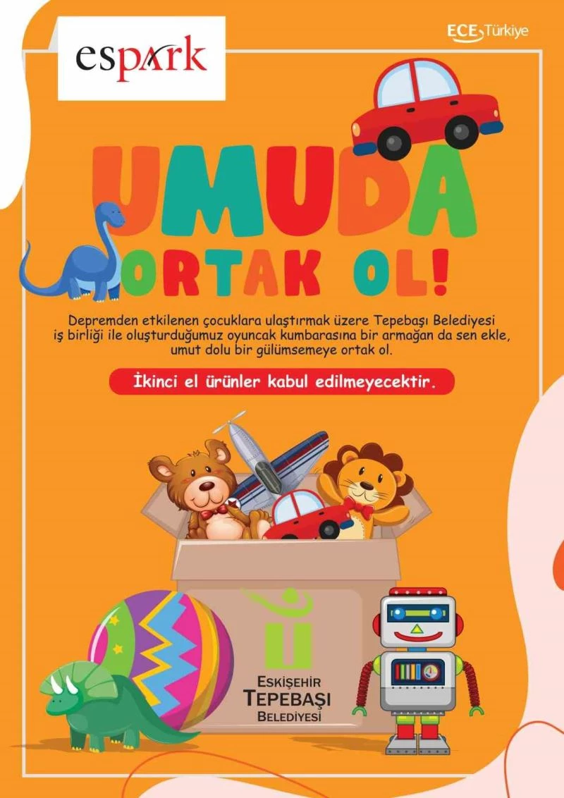Espark AVM’den depremzede çocuklar için oyuncak kampanyası
