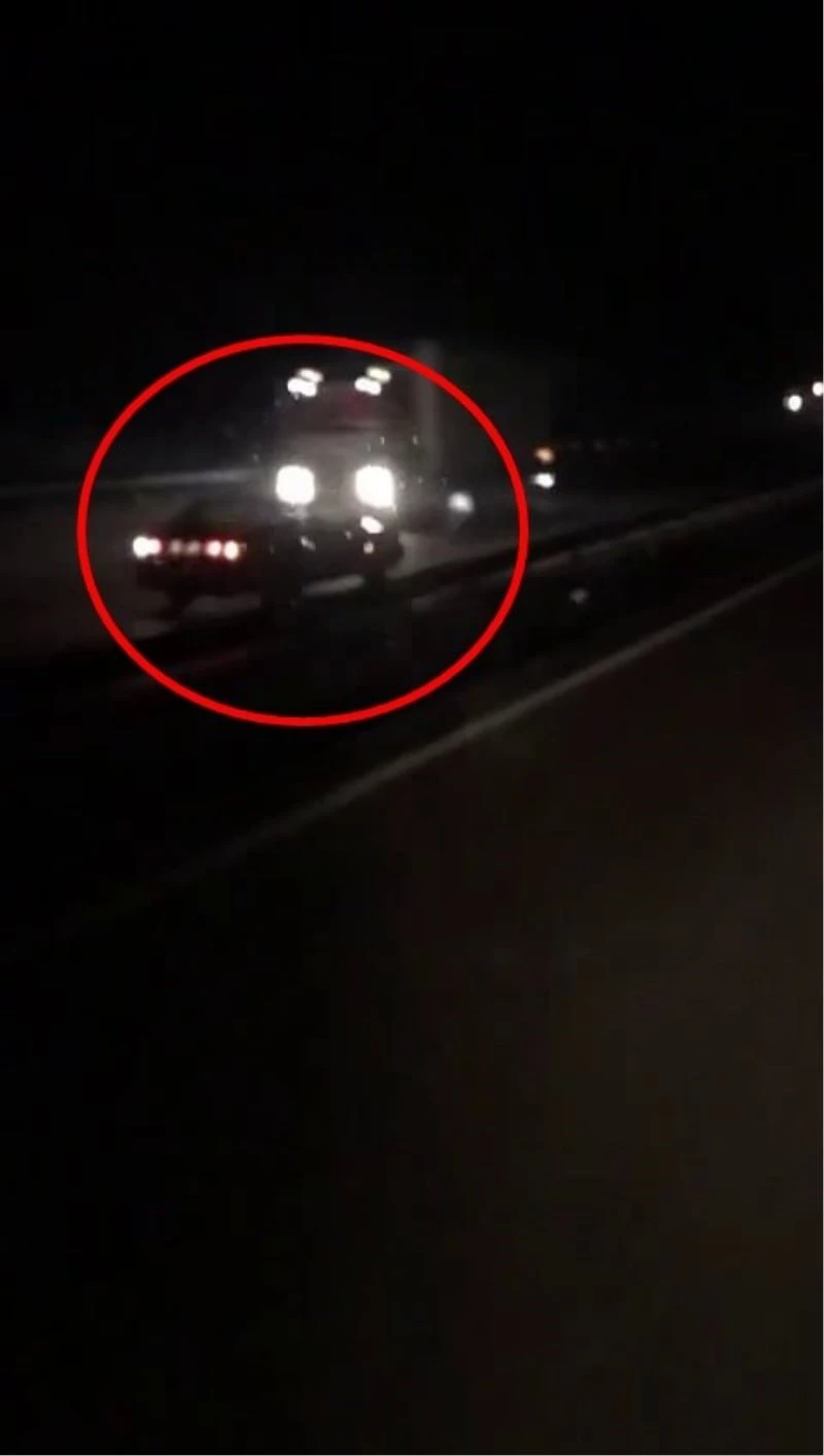 Otoyolda ters şeritten giden sürücü tehlike saçtı
