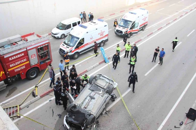 Karaman’da hafif ticari araç alt geçide düştü: 2 ölü, 1 yaralı
