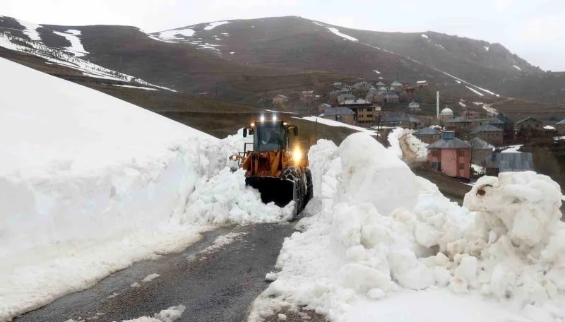 Bayburt-Trabzon arasında baharda karla mücadele
