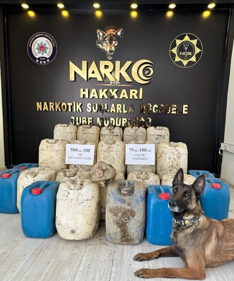 Yüksekova’da 508 kilo metamfetamin ele geçirildi
