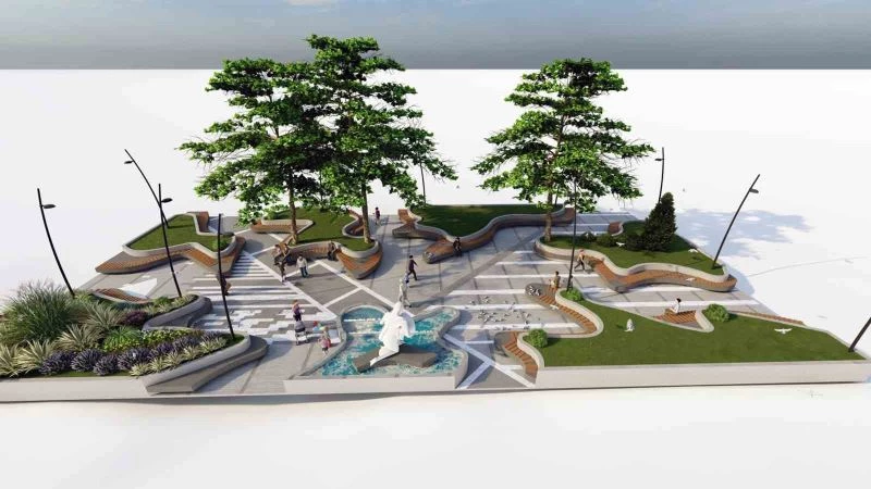 Menteşe pazar yeri girişi meydanı yenileniyor
