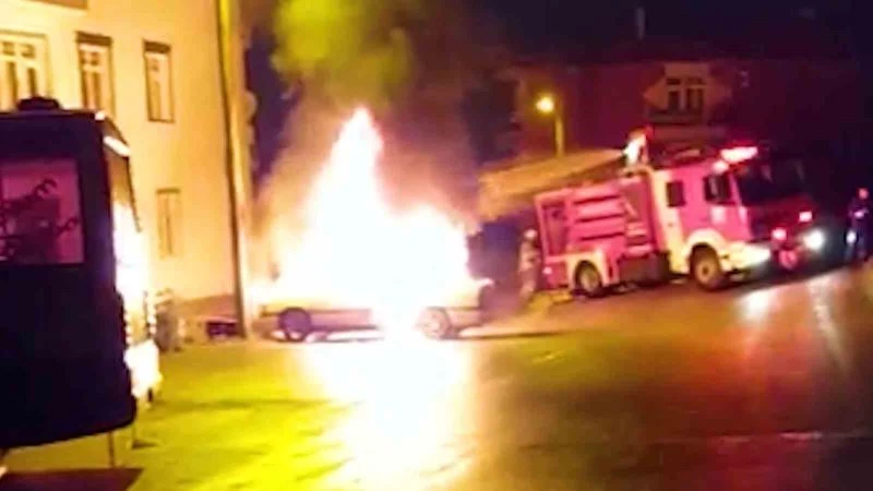 Kırıkkale’de otomobil alevlere teslim oldu
