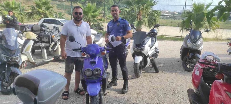 Çalınan motosiklet 11 gün sonra bulunup sahibine teslim edildi
