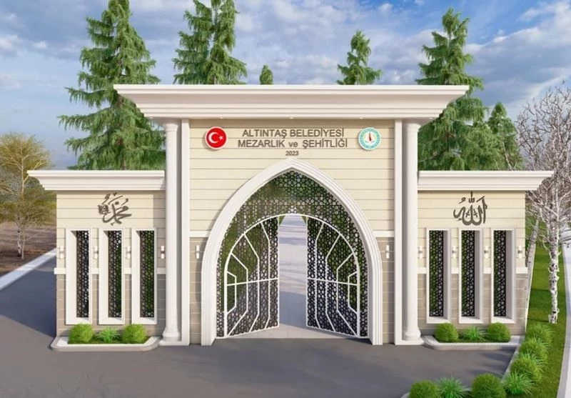 Altıntaş Mezarlığı ve şehitliğine yeni giriş kapısı
