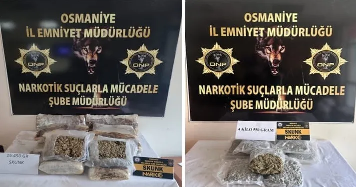 Osmaniye’de uyuşturucu operasyonlarına 33 gözaltı