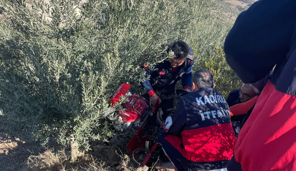 Kadirli’de Çapa Makinesi Ayağı Sıkıştı