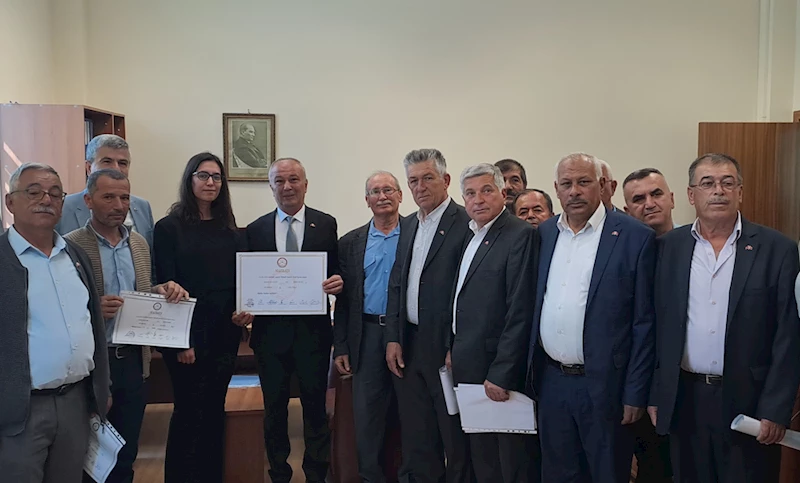 Çeltikçi Belediye Başkanı Ramazan Ezin, mazbatasını aldı