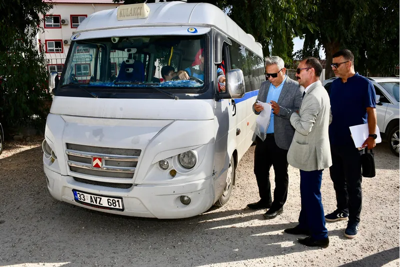 Silifke ilçesinde okul servisleri denetlendi