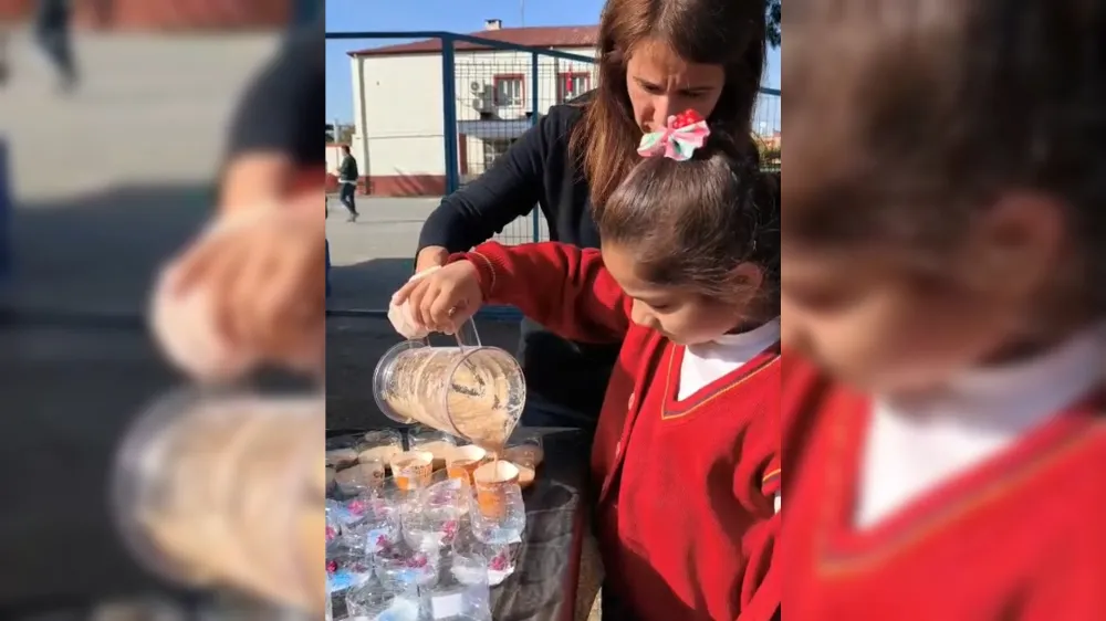 Toprakkaleli öğrenciler atık yağları sabuna çevirdi