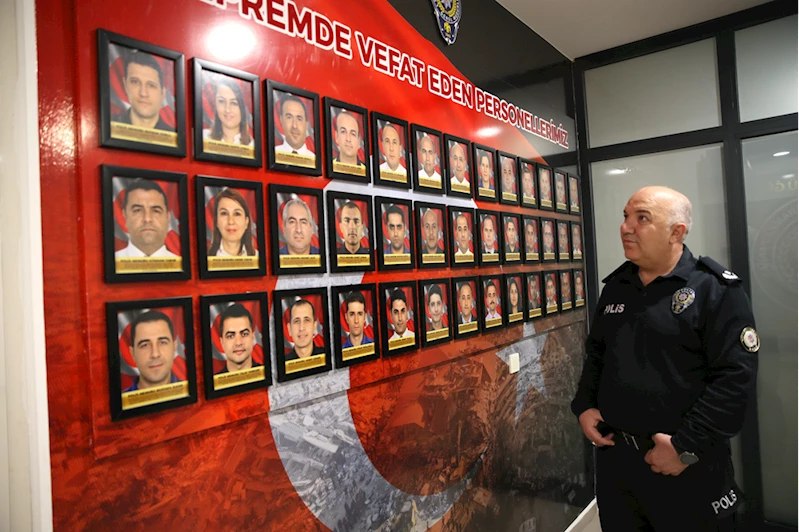 6 Şubat depremlerinde hayatını kaybeden polisler anı köşesinde yaşatılıyor