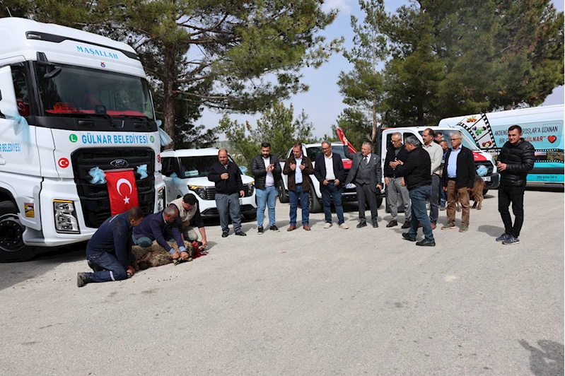 Gülnar Belediyesince 9 araç hizmete sunuldu 