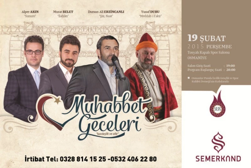 Semerkand Vakfı ?Muhabbet Gecesi? Düzenliyor