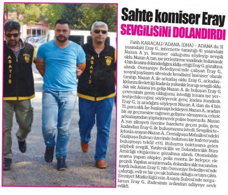 Eray G.`nin Belediyesi ile alakası yok