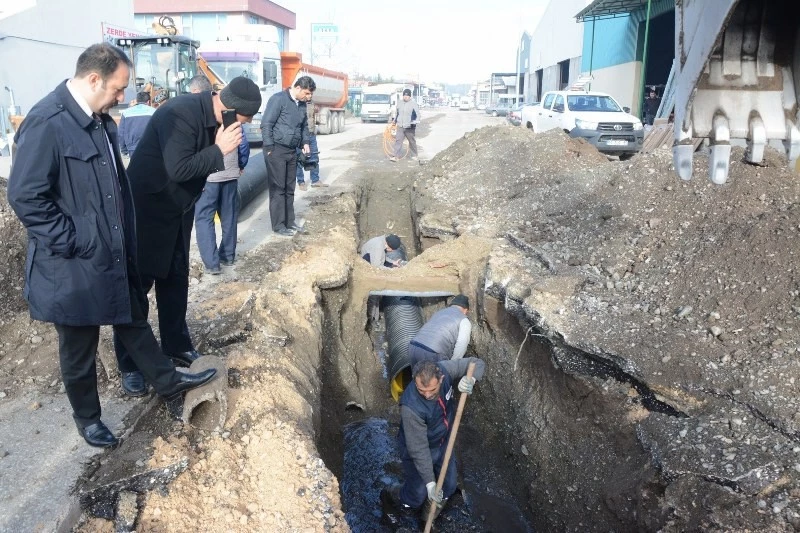 Sanayi Sitesinde Yağmur Suyu Drenaj Çalışması Başladı
