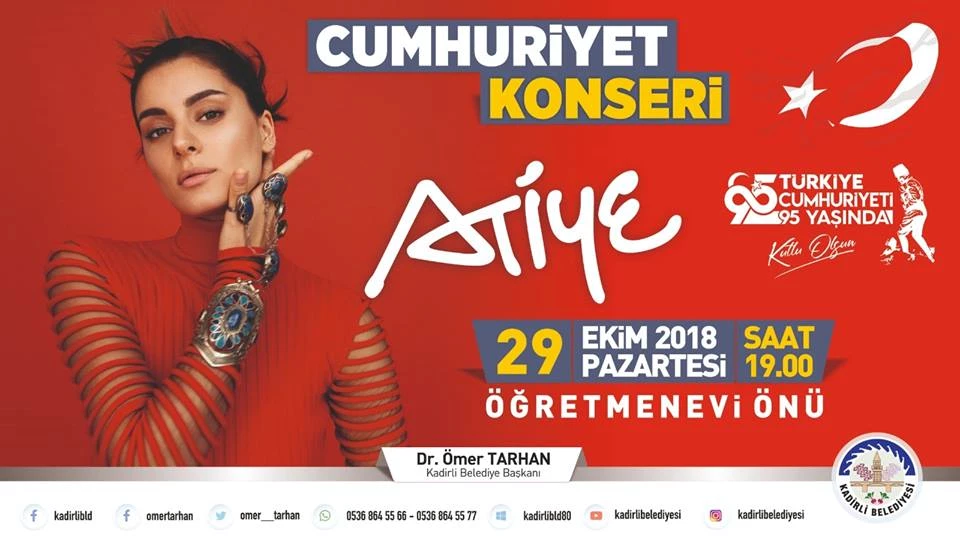 Ünlü Sanatçı Atiye Bugün Konser Verecek