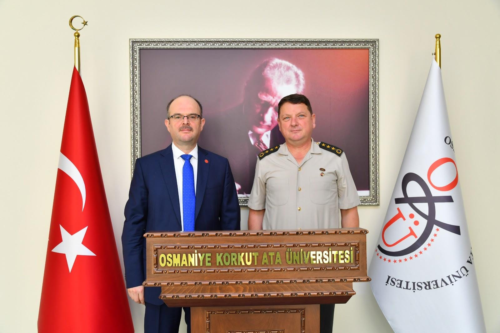 Garnizon Komutanı Sancaktar`dan Rektör Türk`e iade-i ziyaret